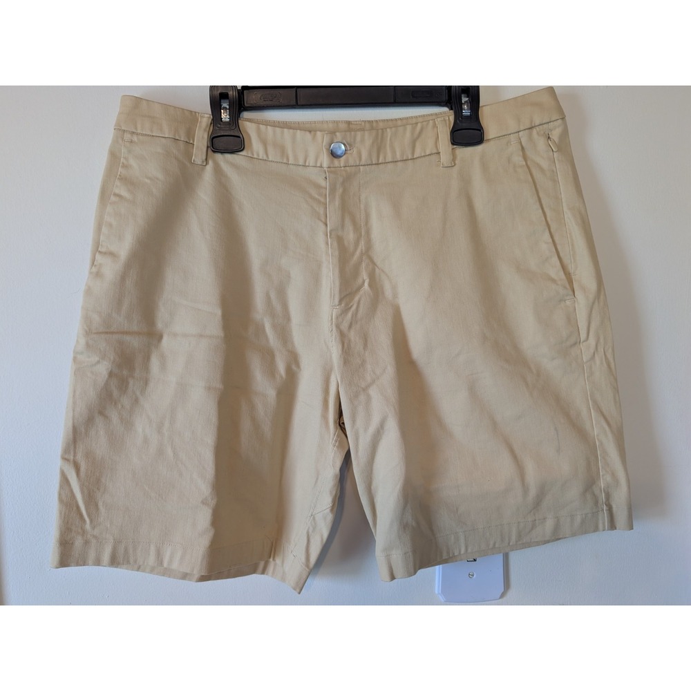 Lululemon Commission Chino Shorts Men Size 38 Khaki Beige Tan Stretch Preppy
